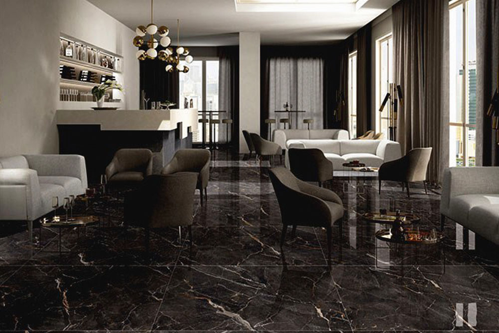 Black Marble Backsplash & Island